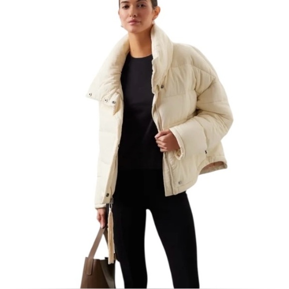 OOF Puffer Jacket Coat in Off White Nylon Size IT 44 / US 8 - Picture 1 of 13